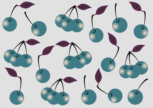group of red  cherries