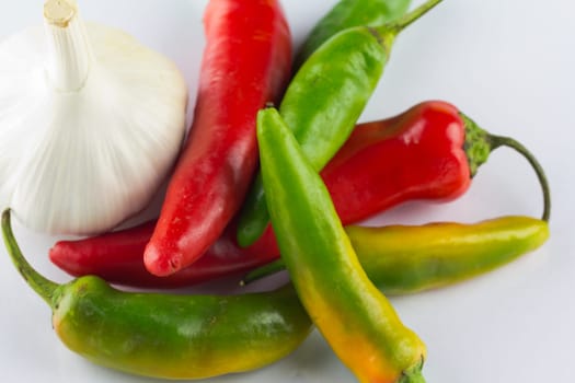 Fiery mixed chillies and fresh aromatic garlic