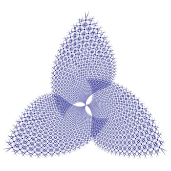An abstract blue flower on white background. A highly useful art element.
