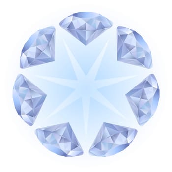 Realistic diamonds pattern. Illustration for design on white background