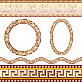 Greek border patterns. Illustration on white background