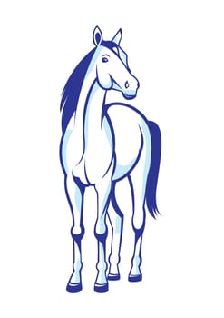 Illustration nice horse insulated on white background