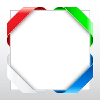 White blank with ribbon. Illustration on white background