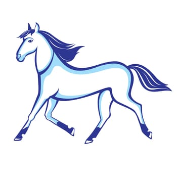 Illustration running horse insulated on white background