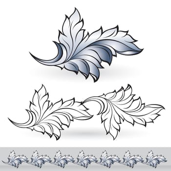 Abstract beautiful leaf. Illustration for design on white background