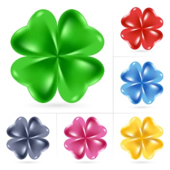 Set of Irish shamrock for St Patrick&#039 s Day