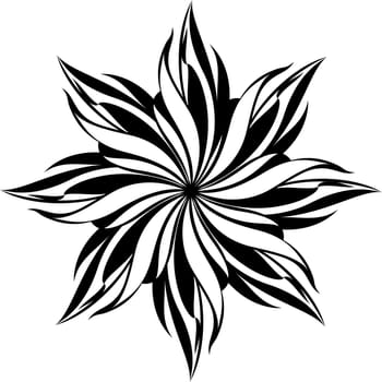 Floral seamless pattern. Black design isolated on white