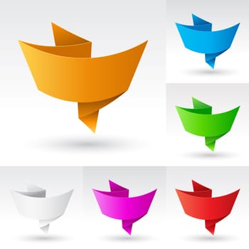 Wave Banners set number four. Illustration on white background for design