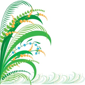 Abstract flowering herb.  Illustration on white background
