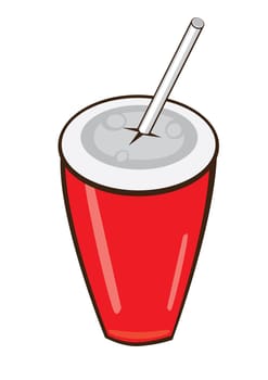 Plastic fastfood cup. Vector illustration on white background