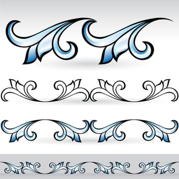 Abstract form of the flower and leaves. Nice design elements for your best creative ideas.