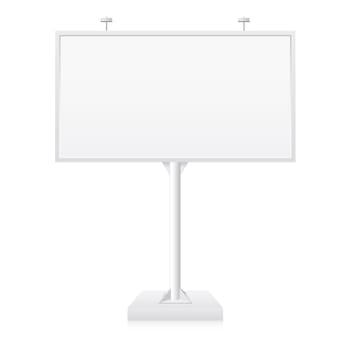 Metallic billboard with place for your text. Illustration on white background