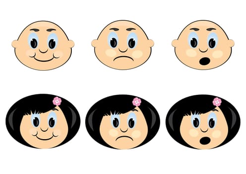 Icon with a Children&#039 s emotions. Illustration on white