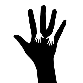 Helping hand. Illustration on white background for design