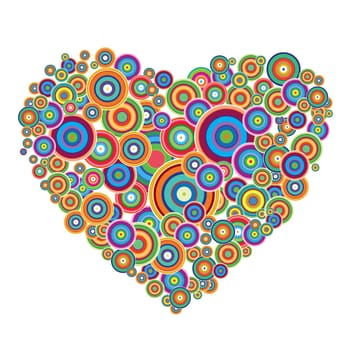 Disco heart. Vector illustration on white background