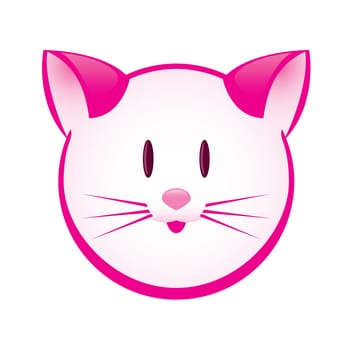 Cartoon gay pink kitty. Illustration for design on white background