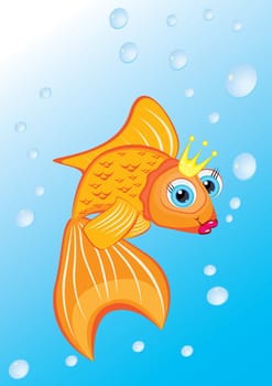 Classic Golden Fish With Golden Crown for design
