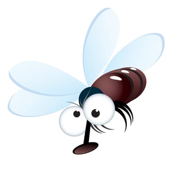 Cartoon style illustration of a fly. Vector illustration on white