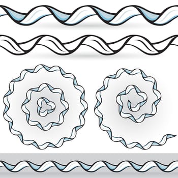 Five of abstract ribbons. Nice design elements for your best creative ideas.