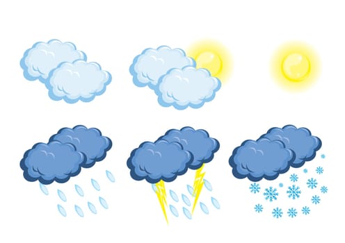 Weather Icons. Vector illustration on white background for design