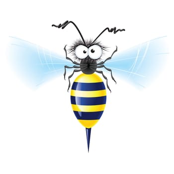 Cheerful bee. Vector illustration on white background