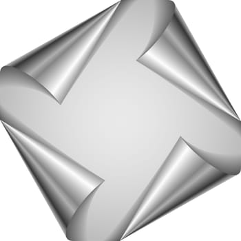 Set silver page corners. Vector illustration on white background