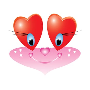 Emoticon smiley to Valentine&#039 s Day. Vector illustration on white background