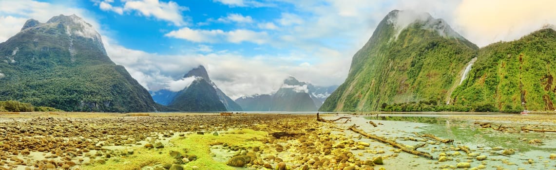 Milford sound panorama. New Zealand fiordland