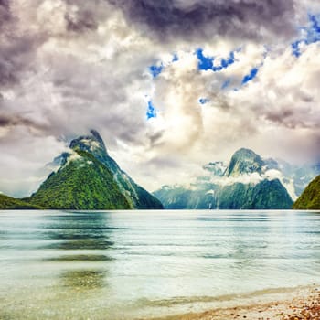 Milford sound. New Zealand fiordland