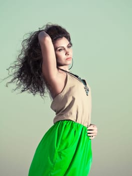 Beautiful woman with long hair