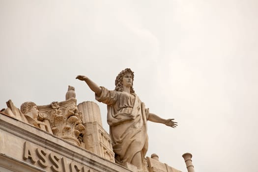 Statue on the sky background, Trieste. Italy