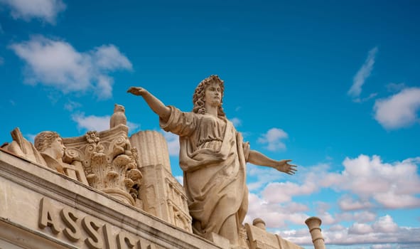 Statue on the sky background, Trieste. Italy