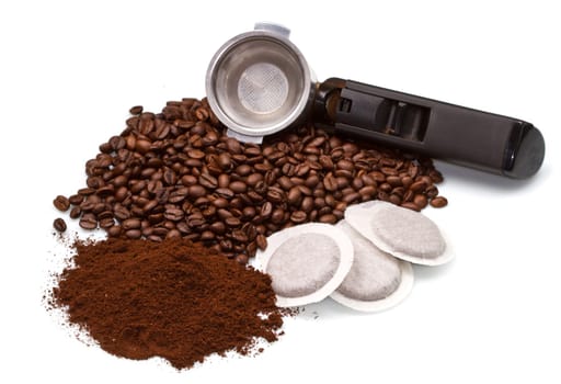 coffee maker with different type of coffee