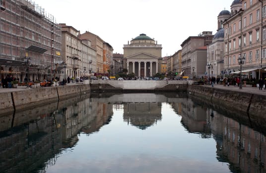 View of St. Antonio cathedral, Trieste - Italy