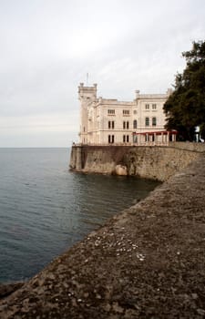 View of Miramare castle, Trieste - Italy