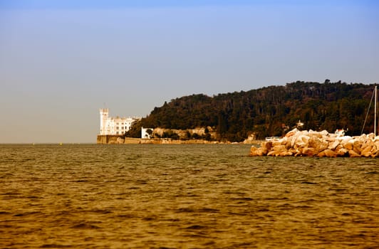 View of Miramare castle, Trieste - Italy