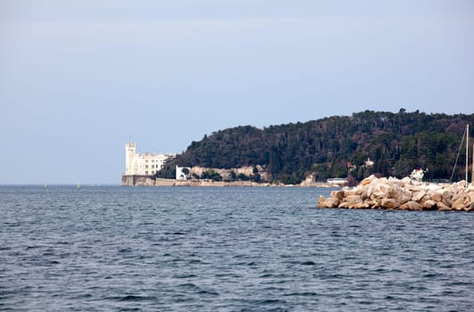 View of Miramare castle, Trieste - Italy