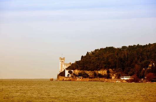 View of Miramare castle, Trieste - Italy
