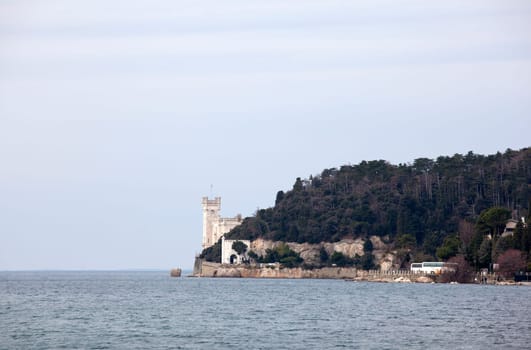 View of Miramare castle, Trieste - Italy