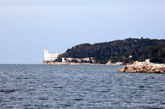 View of Miramare castle, Trieste - Italy
