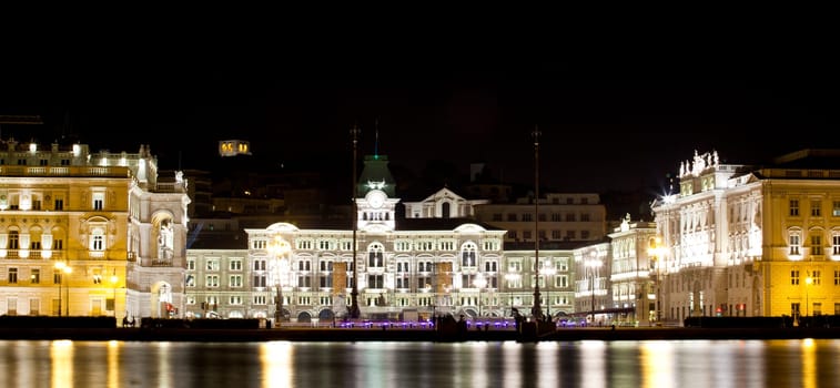 Night view of Piazza unità d&#039 Italia, Trieste