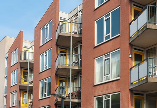 new apartments with balconies in the center of Enschede, Netherlands