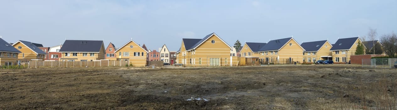 panoramic view of a newly build residential area