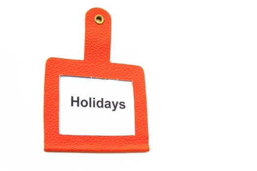 Luggage tag isolated against white background