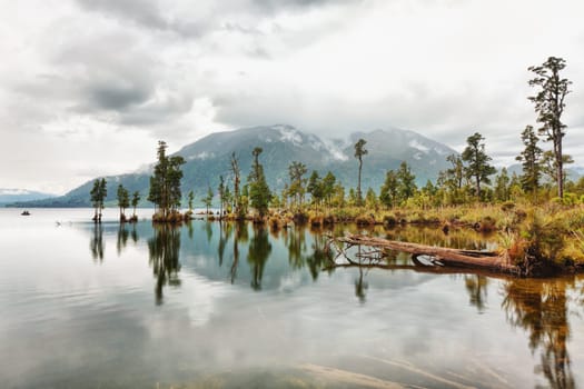 Lake Brunner and mountains. New Zealand