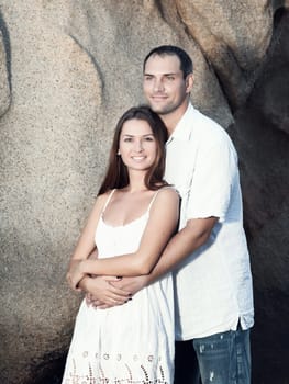 Portrait of a sexy young couple outdoor