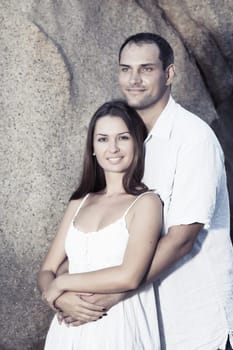 Portrait of a sexy young couple outdoor