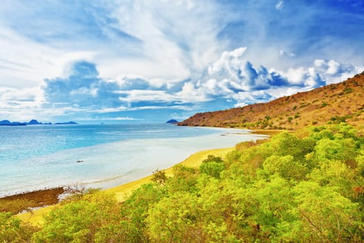 Bay of Komodo island at sunrise