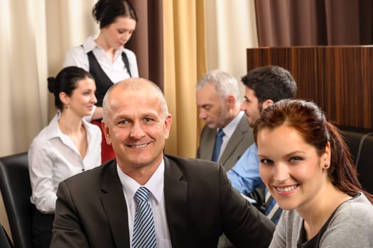 Business people have company meeting at restaurant conference room