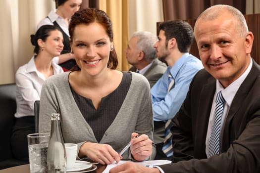 Business people have company meeting at restaurant conference room